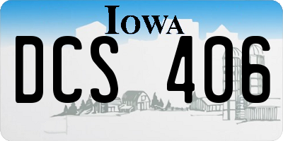 IA license plate DCS406