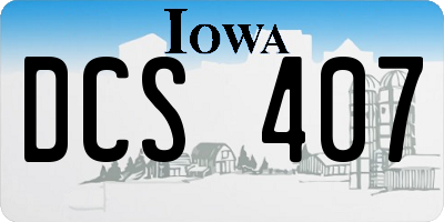 IA license plate DCS407