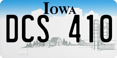 IA license plate DCS410