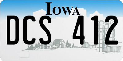 IA license plate DCS412