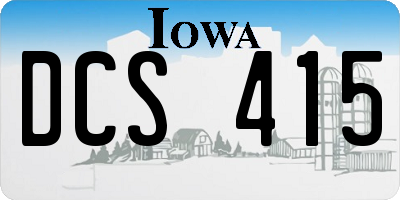 IA license plate DCS415