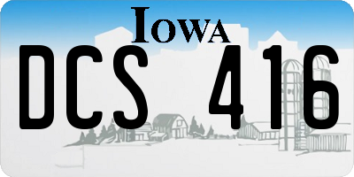 IA license plate DCS416