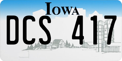 IA license plate DCS417