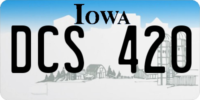 IA license plate DCS420