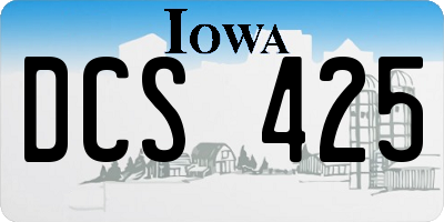 IA license plate DCS425