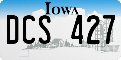 IA license plate DCS427