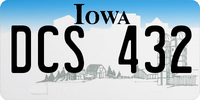 IA license plate DCS432