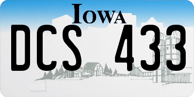 IA license plate DCS433