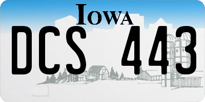 IA license plate DCS443
