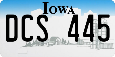 IA license plate DCS445