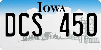 IA license plate DCS450
