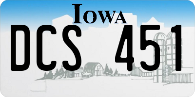 IA license plate DCS451