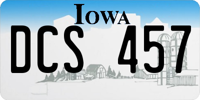 IA license plate DCS457
