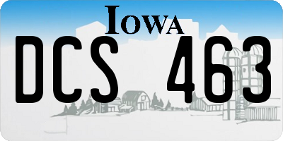IA license plate DCS463