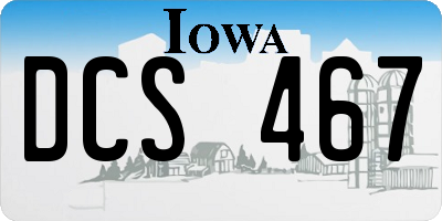 IA license plate DCS467