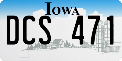 IA license plate DCS471