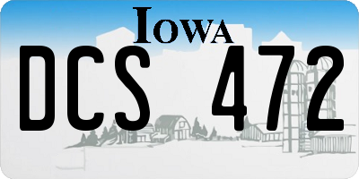 IA license plate DCS472