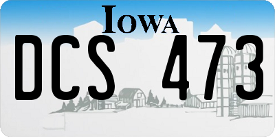 IA license plate DCS473