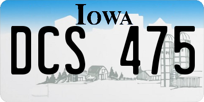 IA license plate DCS475