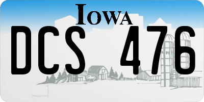 IA license plate DCS476
