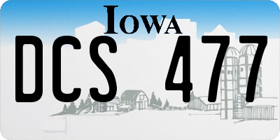 IA license plate DCS477