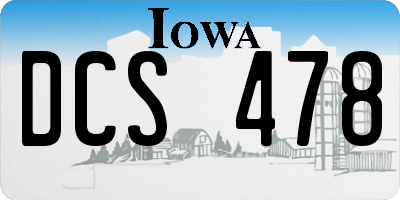 IA license plate DCS478
