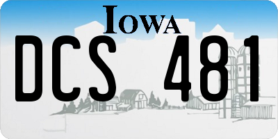 IA license plate DCS481