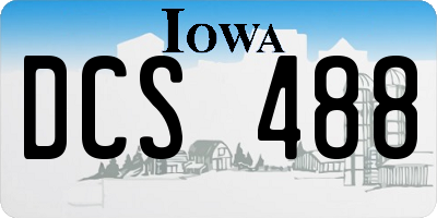 IA license plate DCS488