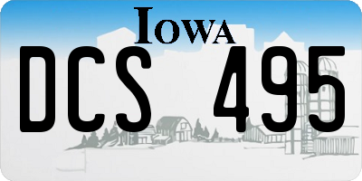 IA license plate DCS495
