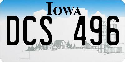IA license plate DCS496
