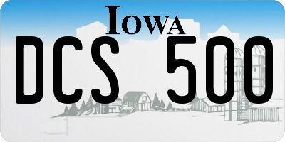 IA license plate DCS500