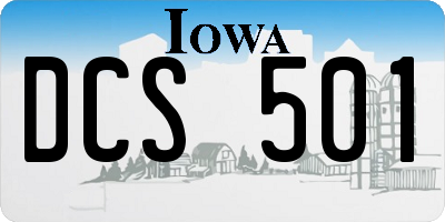 IA license plate DCS501
