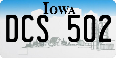 IA license plate DCS502