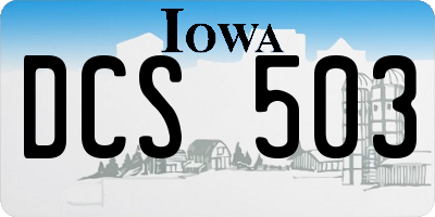 IA license plate DCS503