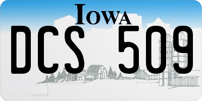 IA license plate DCS509