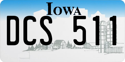 IA license plate DCS511