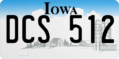 IA license plate DCS512