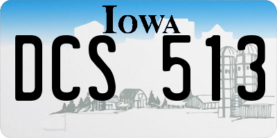 IA license plate DCS513