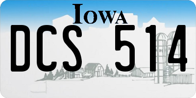 IA license plate DCS514