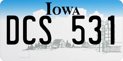 IA license plate DCS531