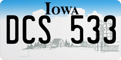 IA license plate DCS533