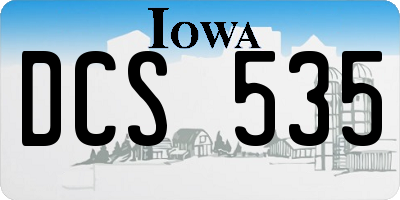 IA license plate DCS535