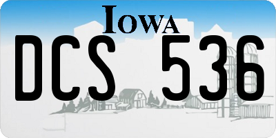 IA license plate DCS536