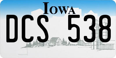 IA license plate DCS538