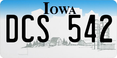 IA license plate DCS542