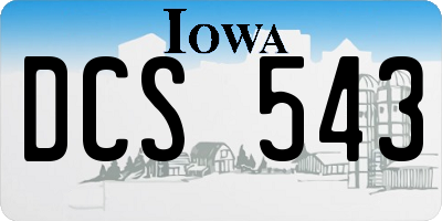 IA license plate DCS543