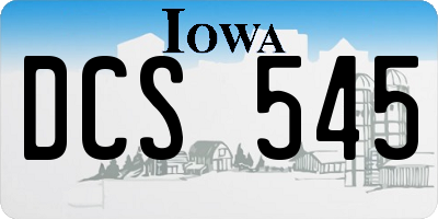 IA license plate DCS545