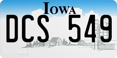 IA license plate DCS549