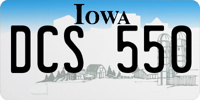 IA license plate DCS550