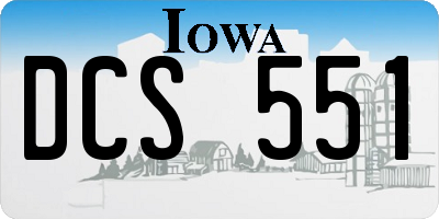 IA license plate DCS551